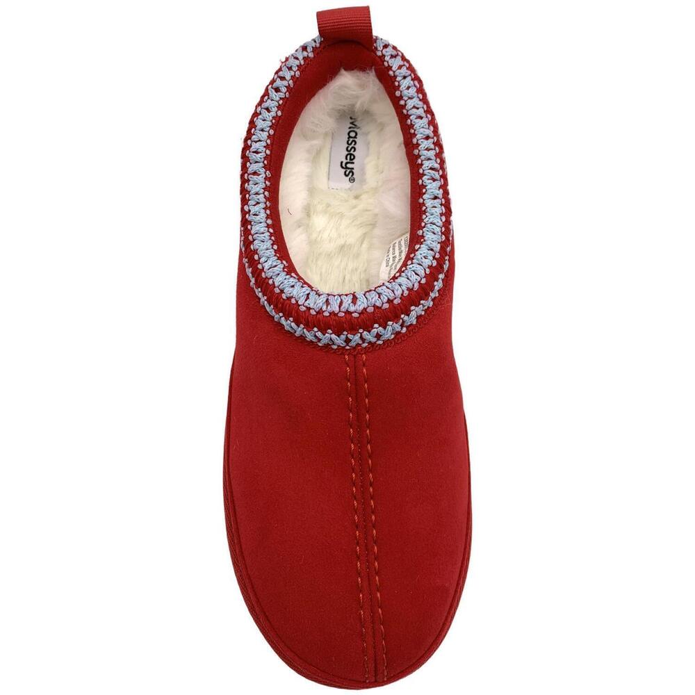 Masseys Women's Park City Slip-On Suede Bootie Slippers Red - Medium - Picture 2 of 3